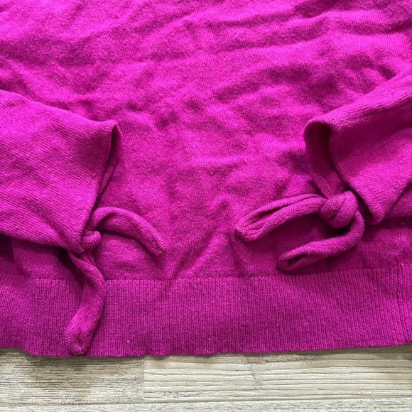 BANANA REPUBLIC Women’s Pink Merino Wool Cashmere Blend Sweater Size XS Tie - Picture 6 of 9